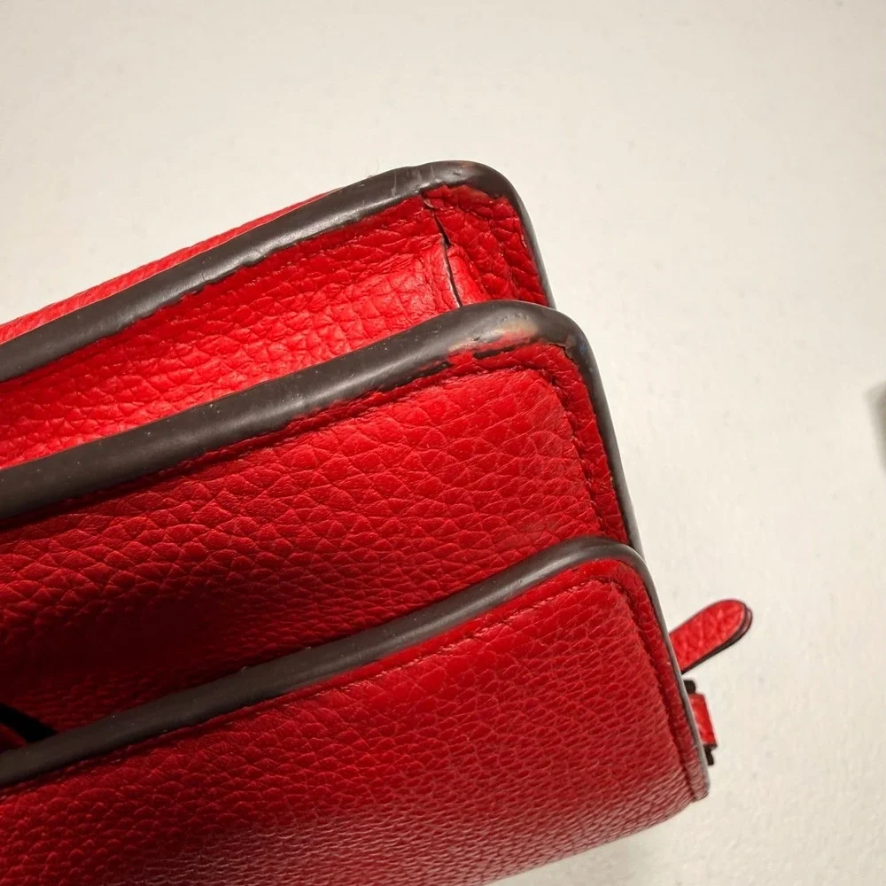 Michael Kors Adele Red Pebbled Leather Smartphone Wallet Wristlet Clutch